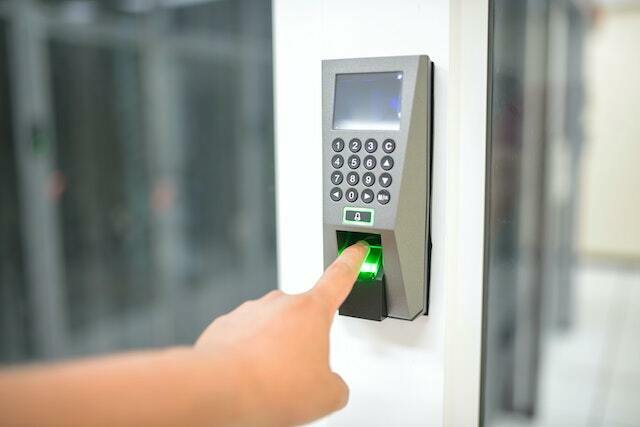 Keyless door lock in a home.