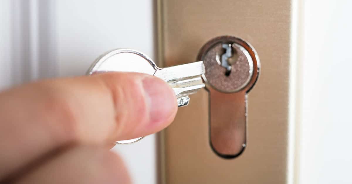 Broken key in door keyhole