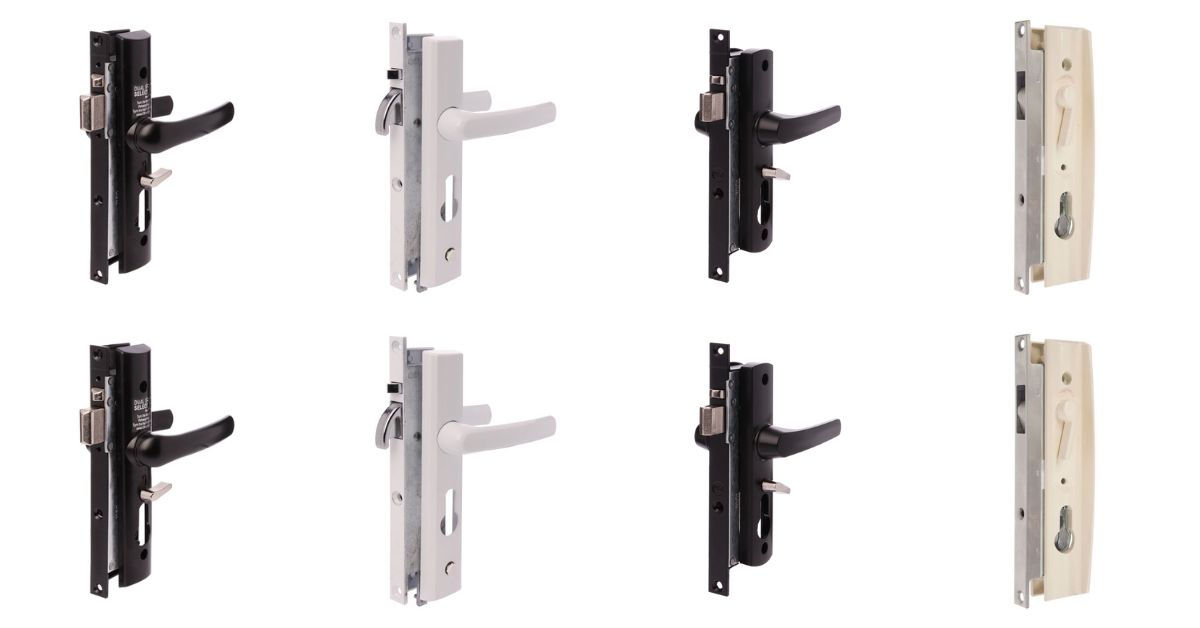 Various types of security screen door locks
