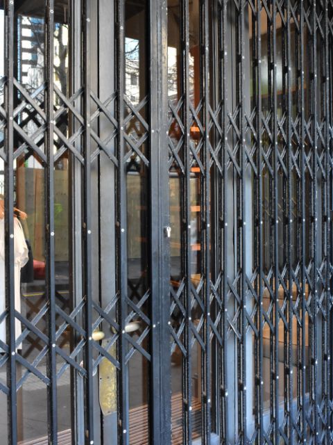 Sliding security screen door that is collapsible.