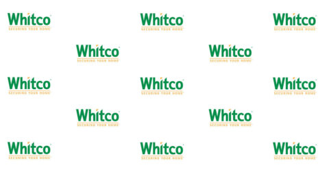 Whitco logo that says "Securing Your Home", repeated numerous times