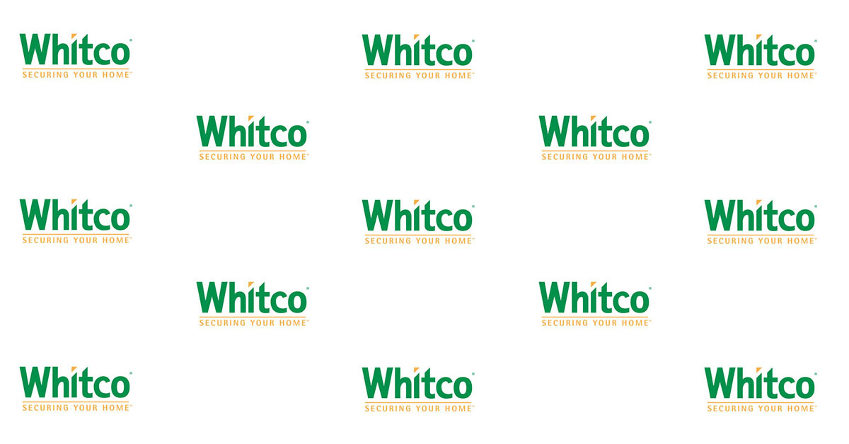 Whitco logo that says "Securing Your Home", repeated numerous times